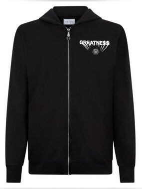 Philipp Plein Black 'Greatness' Zip-Up Hoodie